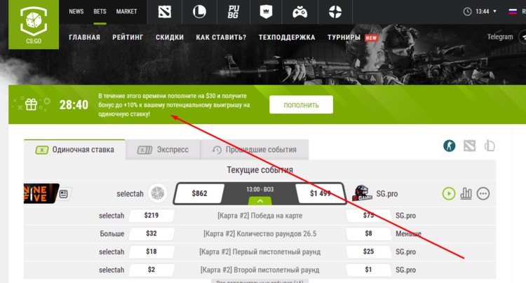 Бонусы в букмекерской конторе