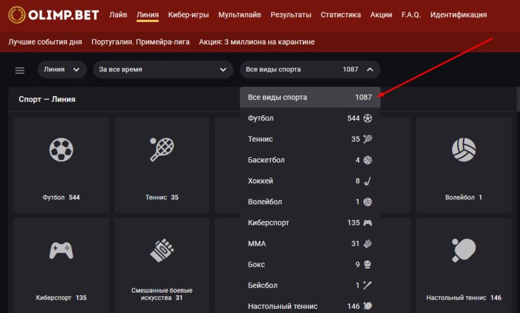 Сделать ставку в БК Olimp.bet