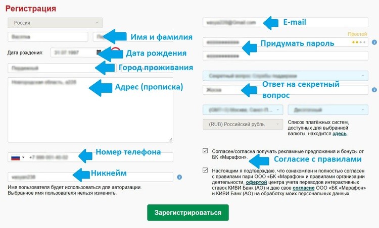 Аккаунт в букмекерской конторе