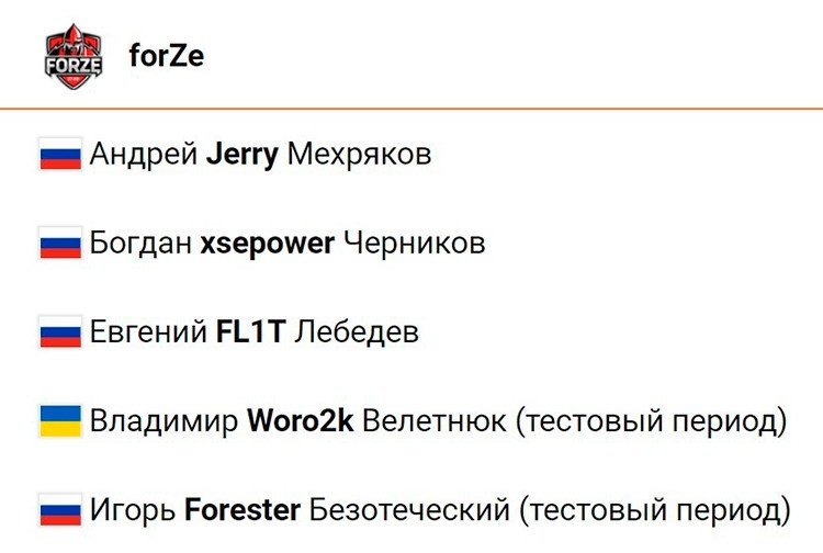Возможный состав forZe