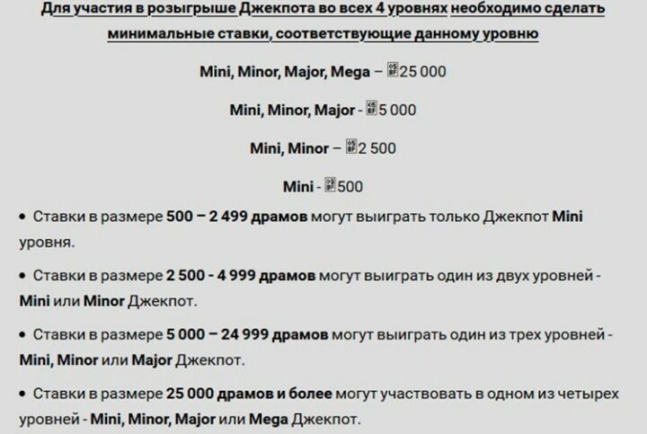 Описание уровней бонусной программы