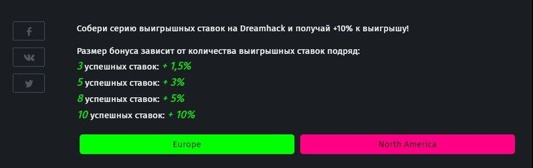 Фрибеты за ставки на DreamHack