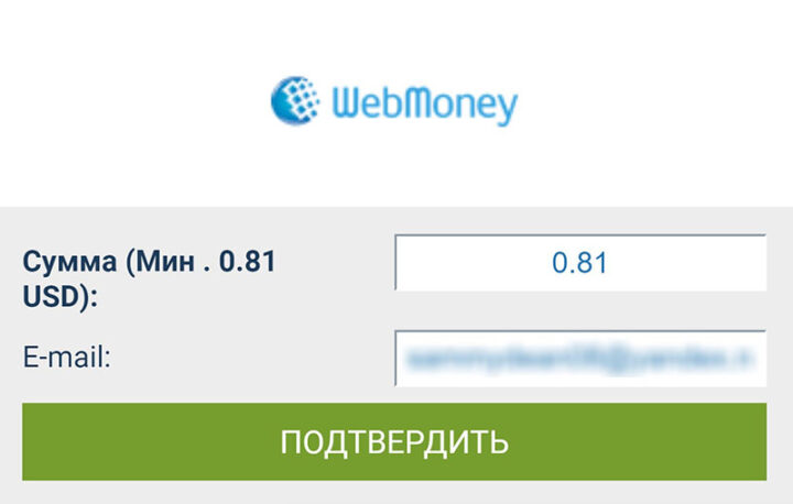 Указание суммы