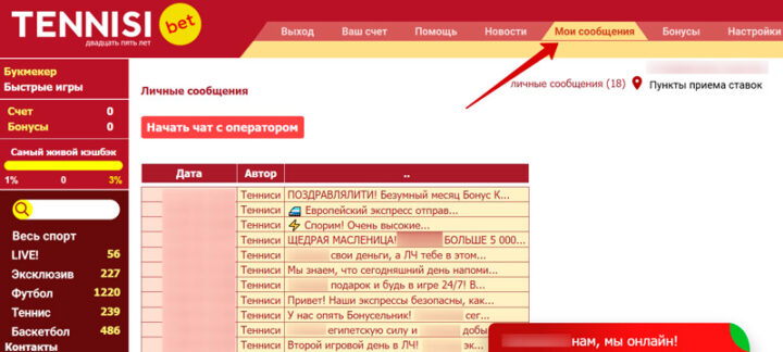 Сообщения от БК
