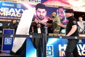 Джейми Чикева устроил скандал на пресс-конференции перед боем с Дэвидом Аделейе